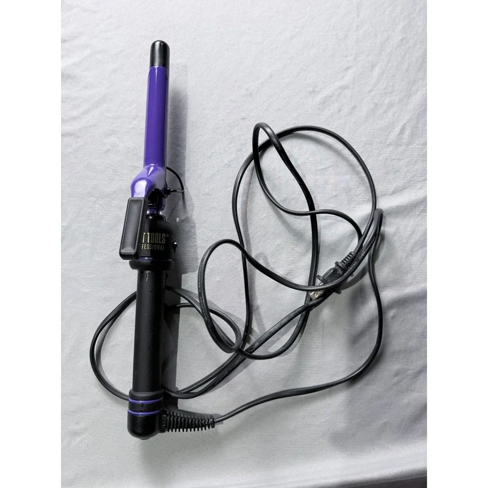 Hot Tools Professional Purple Ceramic Curling Iron‎ 1 Inch Adjustable Heat 430F